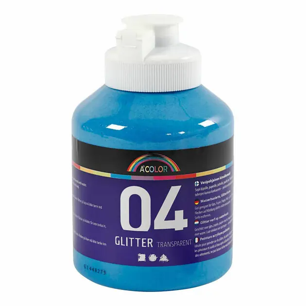 Acrylverf Glitter voor Kinderen - Blauw, 500ml Tijdelijk Beschikbaar