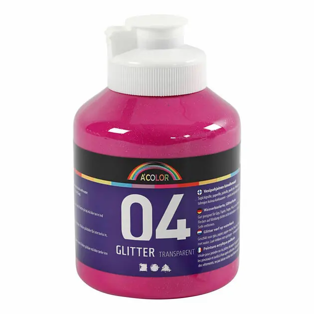 Acrylverf Glitter voor Kinderen - Roze, 500ml Tijdelijk Beschikbaar