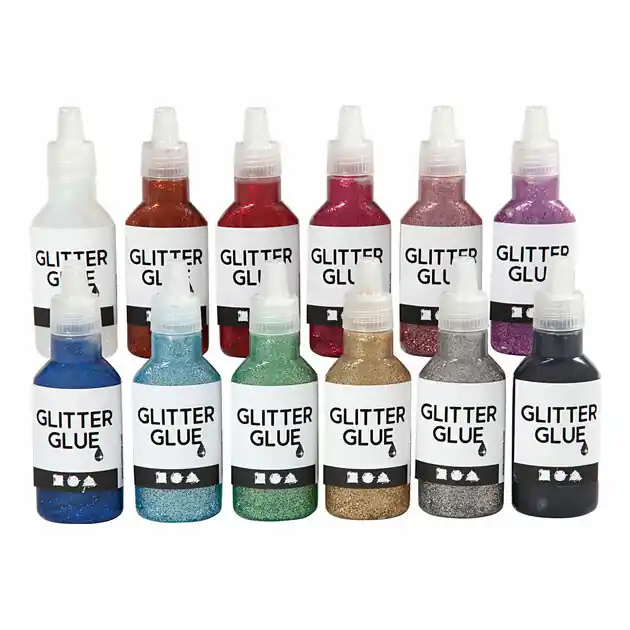 Bestel Nu Glitterlijm Diverse Kleuren, 12x25ml