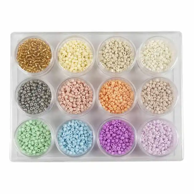 Shop Nu Rocailles Ronde Glazen Kralen 3 mm Pastelkleuren, 12x17 gram