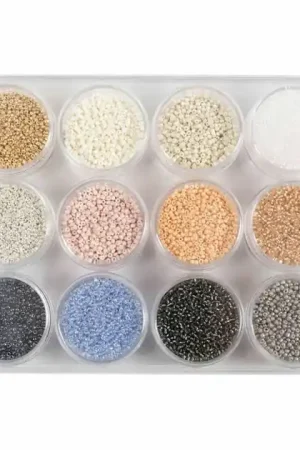 Voordeelprijs Rocailles Ronde Glazen Kralen 1,7 mm Pastelkleuren, 12x17 gram