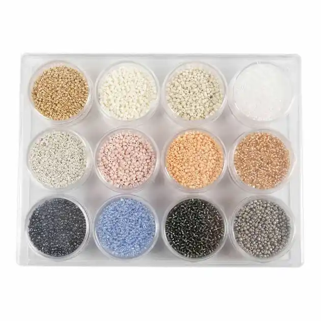 Voordeelprijs Rocailles Ronde Glazen Kralen 1,7 mm Pastelkleuren, 12x17 gram