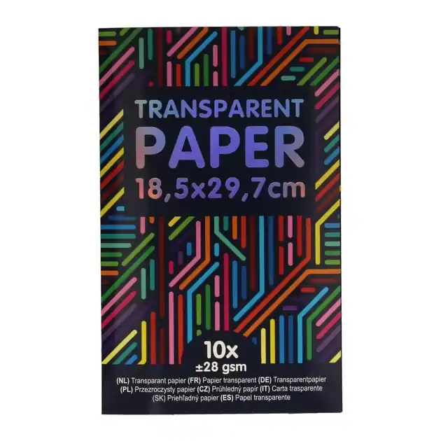 Goedkoop Transparant Papier Gekleurd, 10st.