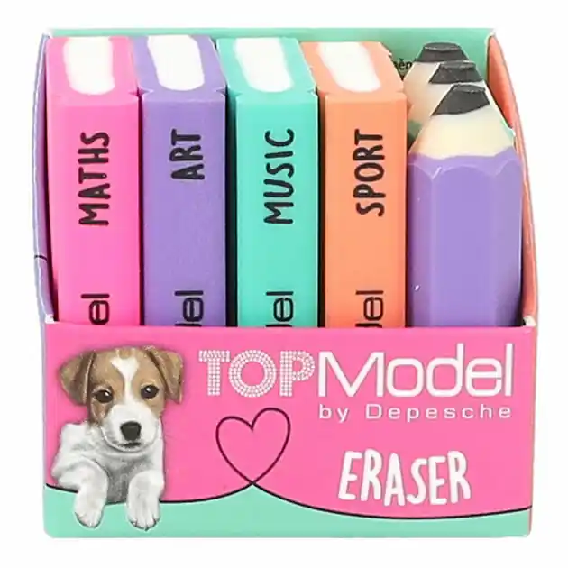 Alleen Vandaag TOPModel Gumset - Mini Schoolboeken en Potloden