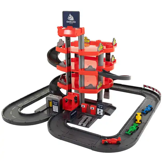 Hete Deal Cavallino Racing Parkeergarage met 4 Verdiepingen en Auto's Speelset