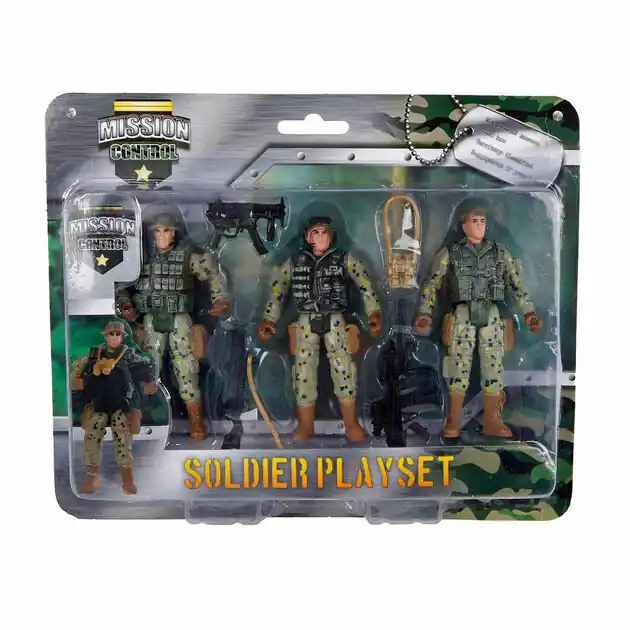 Mission Control 3 Soldaten met Uitrusting Aanbieding