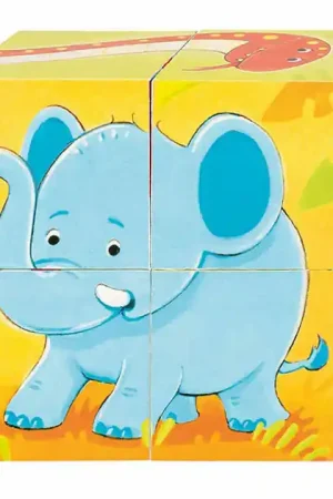Bestseller Goki Houten Blokpuzzel Wilde Dieren, 4st.