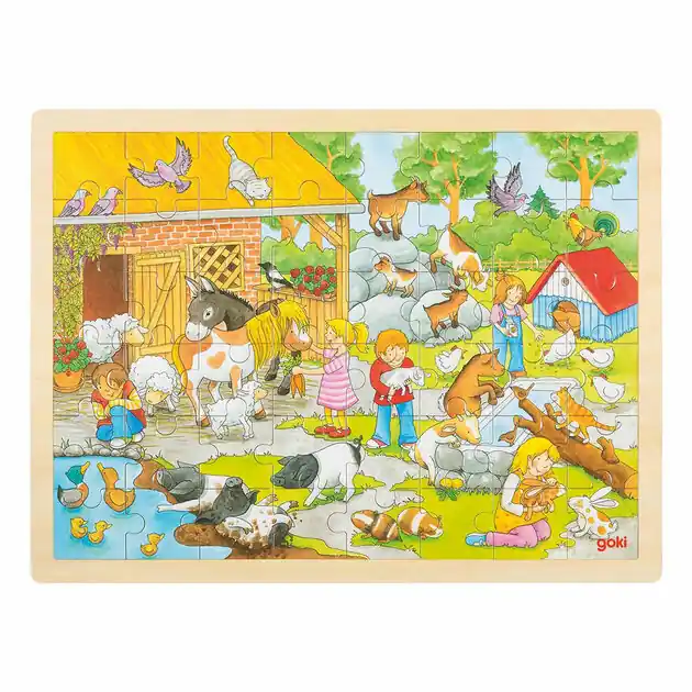 Goki Houten Legpuzzel Kinderboerderij, 48st. Alleen Vandaag