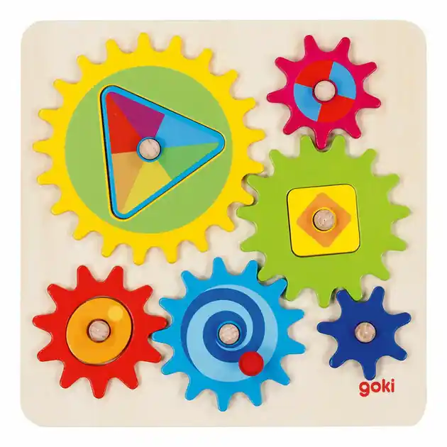 Hete Deal Goki Houten Tandwielenpuzzel, 10st.