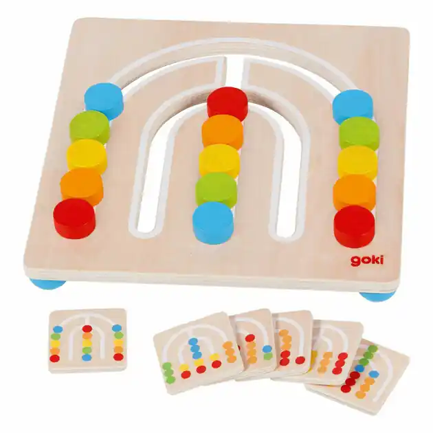 Goki Houten Kleur Sorteerbord Regenboog, 7dlg. Laatste Kans