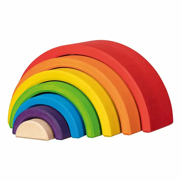 Goedkoop Goki Houten Bouwblokken Regenboog, 5dlg.