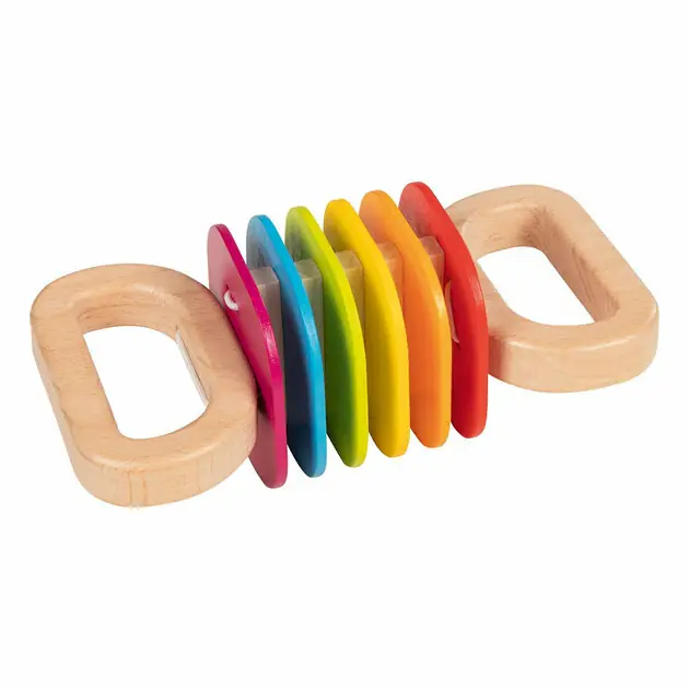 Snelle Levering Goki Houten Regenboog Rammelaar