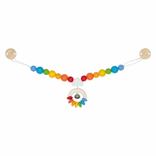 Nu Kopen Goki Houten Wandelwagenketting Regenboog met Clips