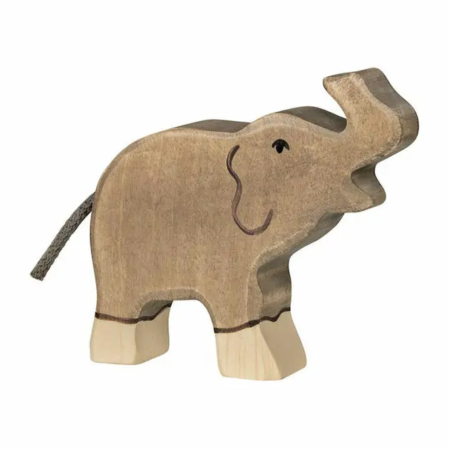 Speciale Aanbieding Holztiger Houten Olifant Klein Slurf Omhoog