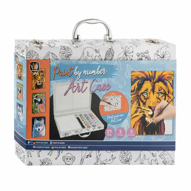 Schilderen op Nummer Dieren Kleurkoffer, 27dlg. Korting