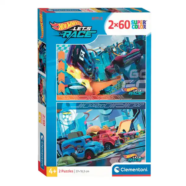 Veilige Betaling Clementoni Legpuzzel Super Color Hot Wheels, 2x60st.