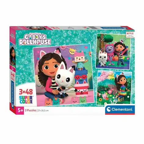 Clementoni Legpuzzel Super Color Vierkant Gabby's Poppenhuis, 3x48st. Must-Have