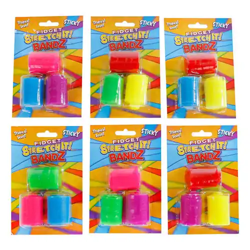 Tijdelijk Beschikbaar Fidget Kleverige Stretch-it Bandz, 3st.
