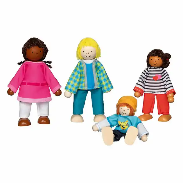 Uitverkoop Goki Flexibele Poppen Interculturele Familie, 4st.