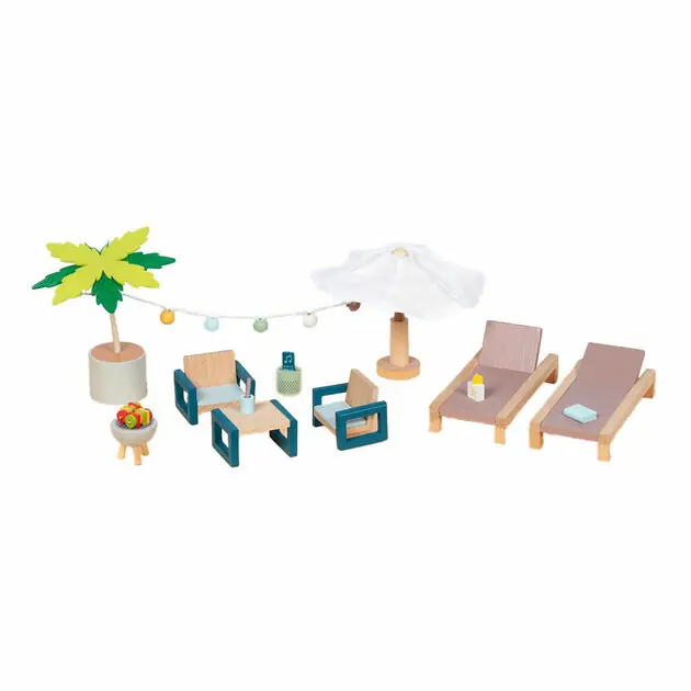Goki Houten Poppenhuis Tuinmeubelset Mallorca Tijdelijk Beschikbaar