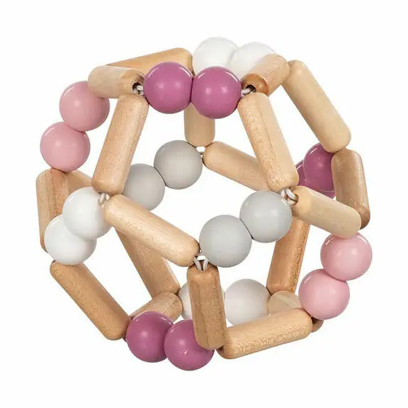Tijdelijk Beschikbaar Goki Houten Grijpring Elastische Bal Roze