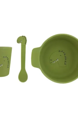 Lage Prijs Trixie Siliconen Baby Eetset - Mr. Dino