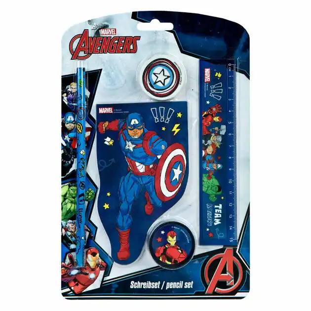 Schrijfset Avengers, 5dlg. Voordeelprijs