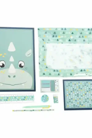 Weekendaanbieding Schrijfwarenset Dino in Etui, 9dlg.
