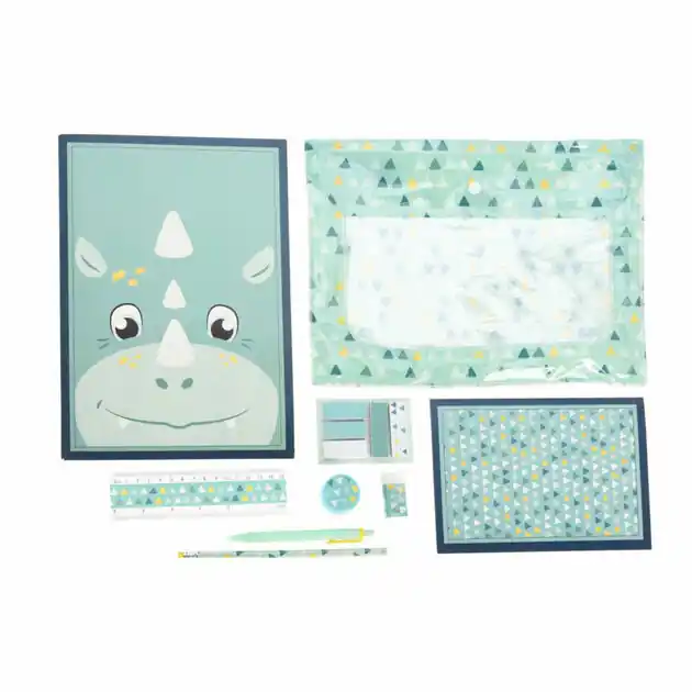 Weekendaanbieding Schrijfwarenset Dino in Etui, 9dlg.