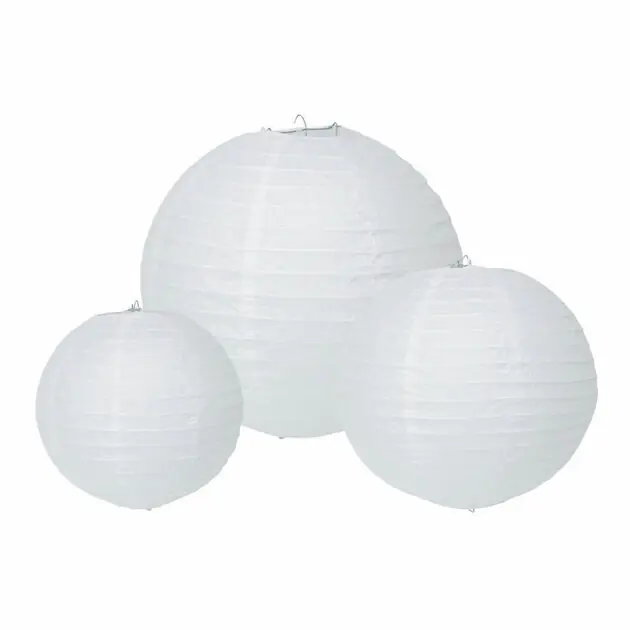 Lampion Papier Rosegoud/Wit, Set van 6 Veilige Betaling