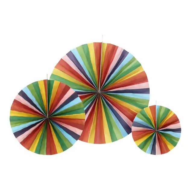 Betrouwbaar Waaier Papier Multi Kleuren, Set van 3
