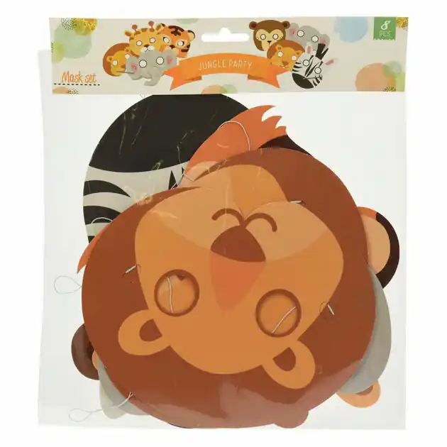 Masker Jungle Papier Set, 8st. Korting