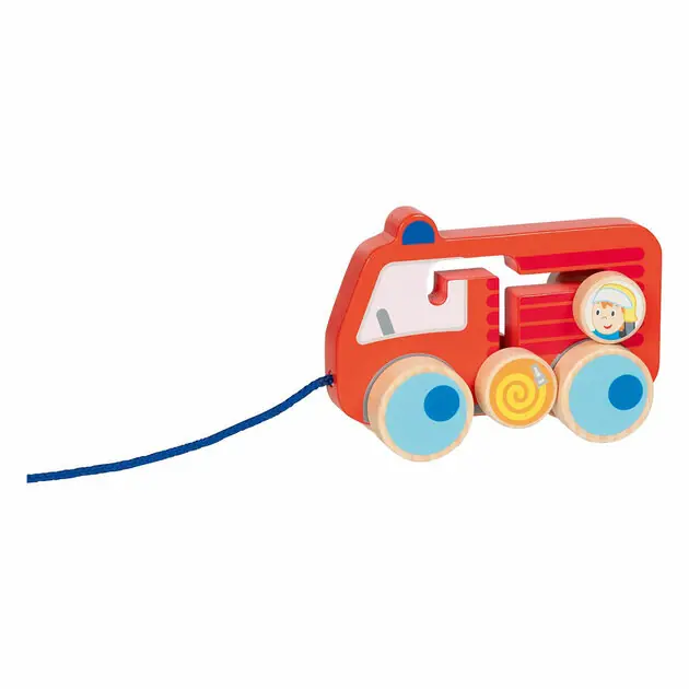 Express Levering Goki Houten Trekfiguur brandweer 112