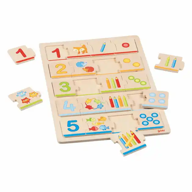 Actieprijs Goki Houten Legpuzzel Leren Tellen, 20st.