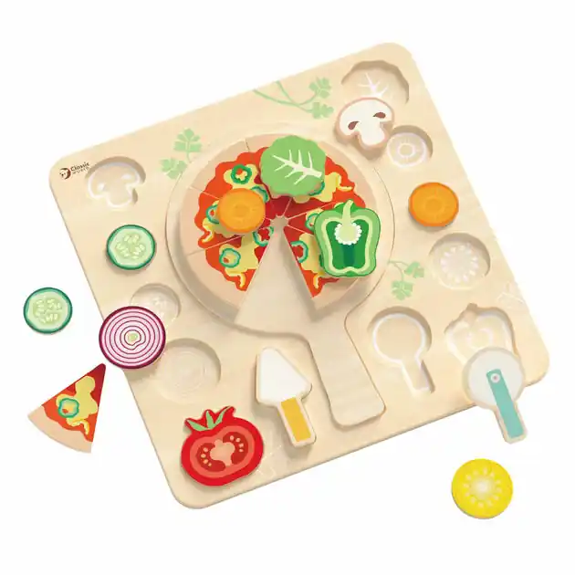 Fabrieksprijs Classic World Houten Vormenpuzzel Pizza, 22st.