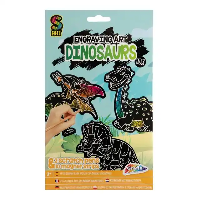 Hete Deal Scratch Set Magneten Dinosaurus, 10st.