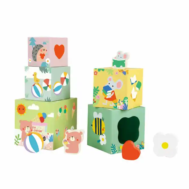 Fabrieksprijs Classic World Stapelblokken met Bosdieren, 10dlg.