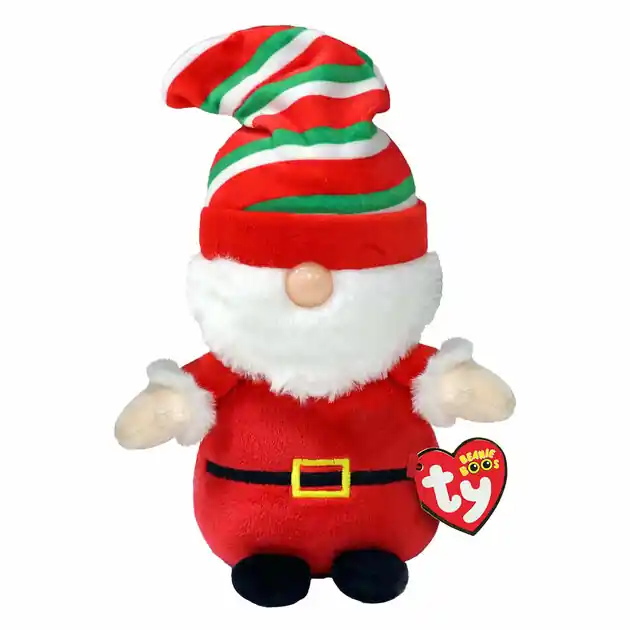 Ty Beanie Boo's Christmas Gnome Gnewman Santa, 15cm Hete Deal