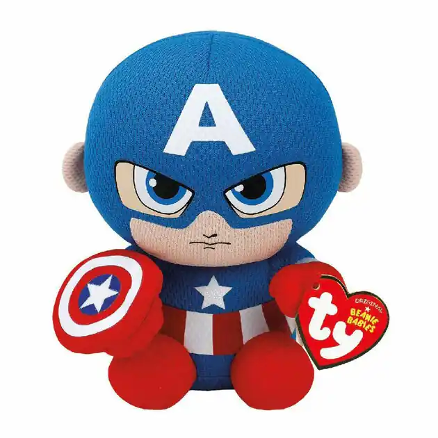 Ty Beanie Captain America , 15cm Fabrieksprijs