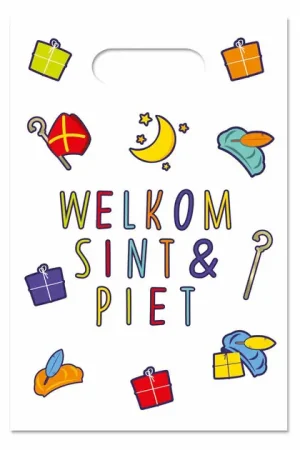 Uitdeelzakjes Welkom Sint & Piet, 6st Koop Vandaag