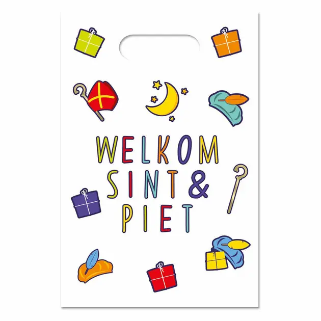 Uitdeelzakjes Welkom Sint & Piet, 6st Koop Vandaag