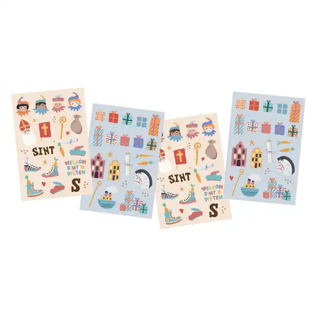 Hoge Kwaliteit Stickers Sinterklaasfiguren, 49st.