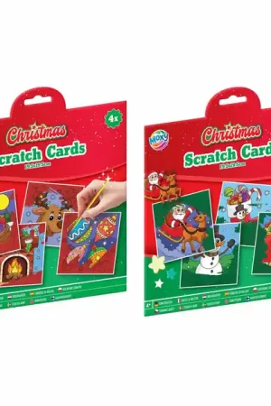 Kerstmis Kras Kaarten, 4 stuks Laatste Versie