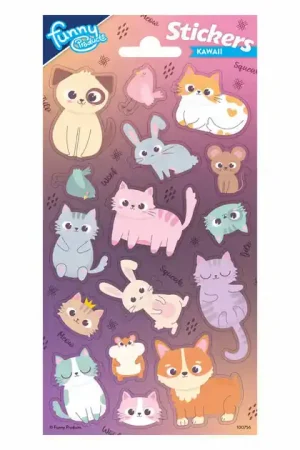 Direct Verzonden Stickervel Animals Kawaii
