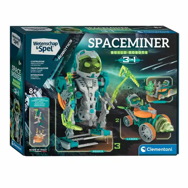 Clementoni Wetenschap en Spel - Space Miner Robotica 3in1 Bouwset Beperkt Aanbod
