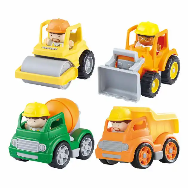 Playgo Mini Constructie Voertuigen met Figuren Speelset - 8dlg. Lage Prijs
