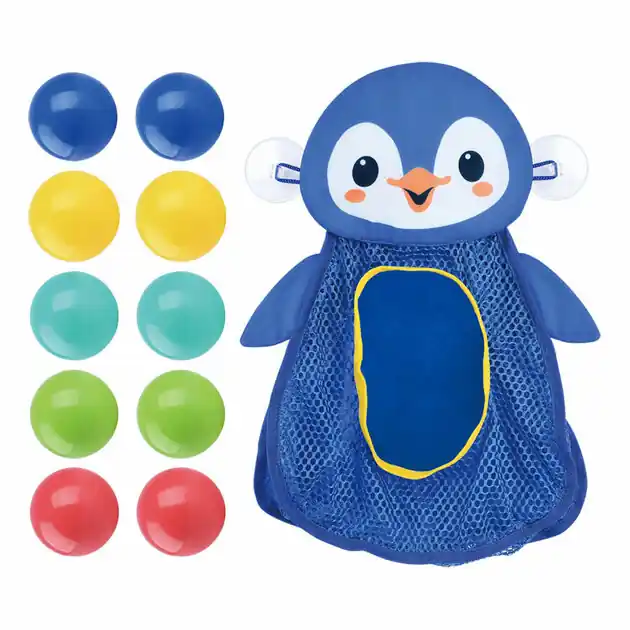 Playgo Badspeelgoed Opberger Pinguin met ballen - 11dlg. Gratis Retour