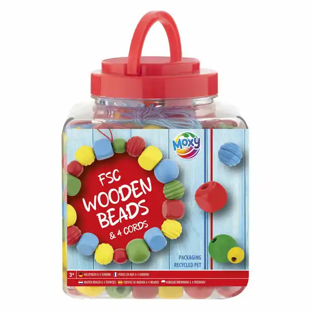Koopje Houten Kralen Rood. 375gram