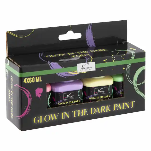 Acrylverf Glow in the Dark, 4x60ml Dagaanbieding