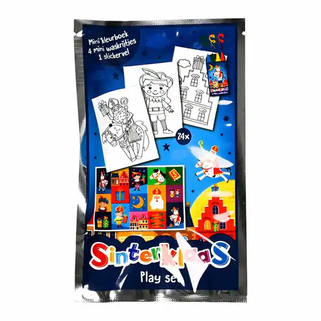 Lage Prijs Kleurboekje Sinterklaas met 4 Waskrijtjes en Stickervel